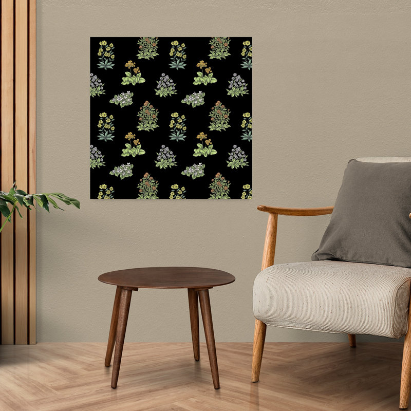 Art contemporain, art floral rétro, H 24 po x l 24 po
