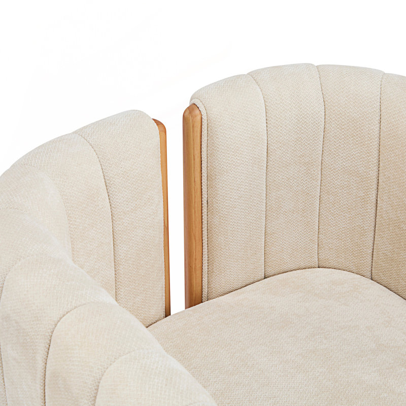 Ensemble de 2 chaises de salle à manger, Naturel, Beige