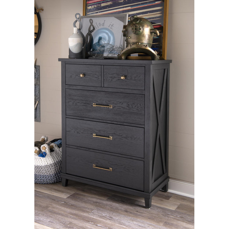 Commode 4 tiroirs Harriett, Noir, noir, noir, noir
