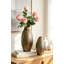 Vase en céramique texturée avec finition bronze, vase de table moderne de 11 pouces - décor de glacis métallique pour le salon, la tablette et le vestibule