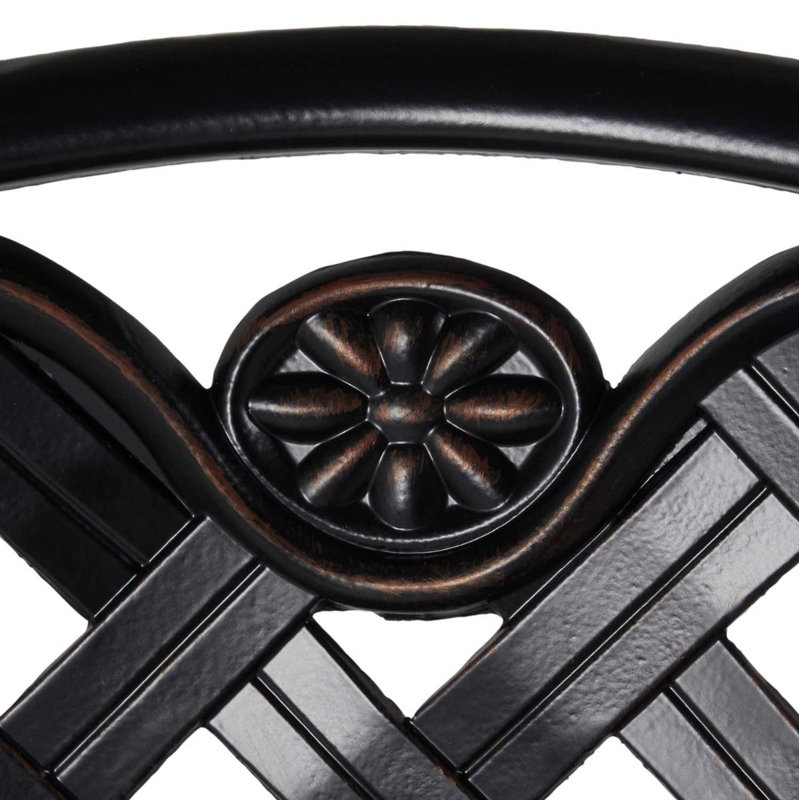 Provance Patio Dining Side Chair with Cushion, Ancient Earth, No Welt, Rollo Lace