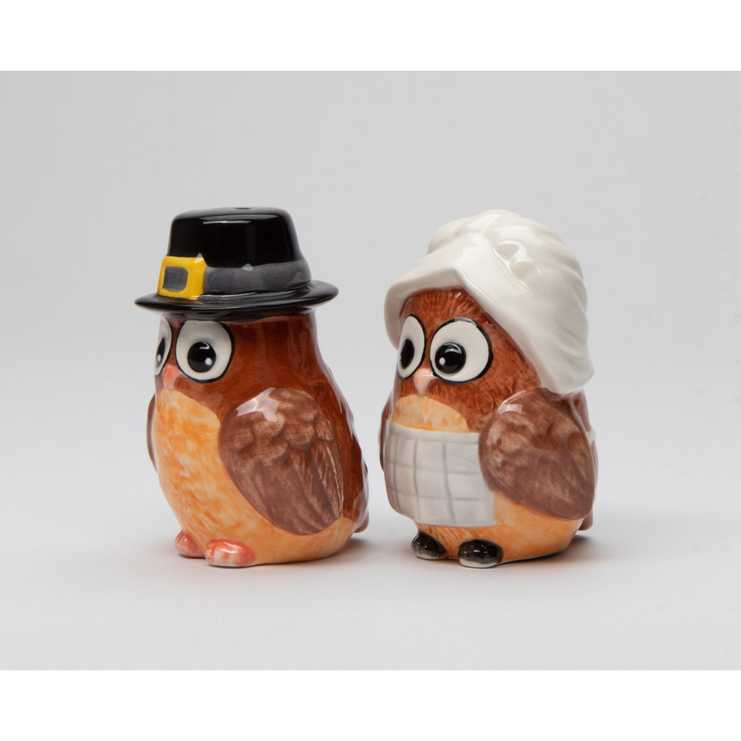Pilgrim Owl Salt And Pepper Shaker Set Cosmos Gifts
