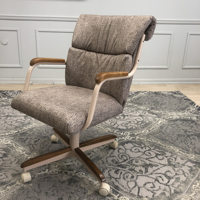 Aicha Polyester Blend Executive Chair, Cream, Light Gray