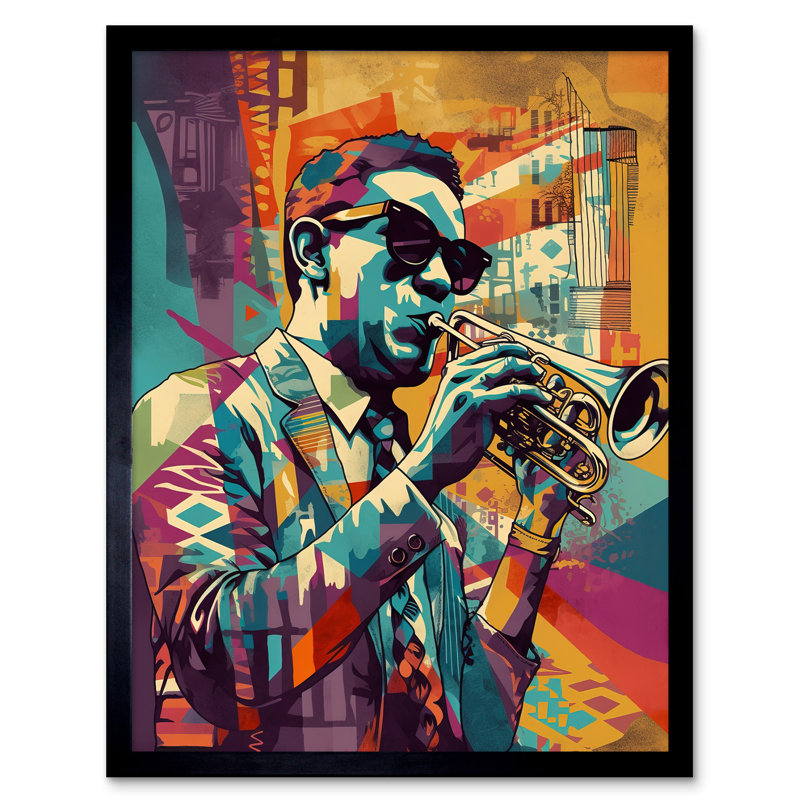 Lorrine Trumpet Player Jazz Musician With Sunglasses - Single Picture Frame Print