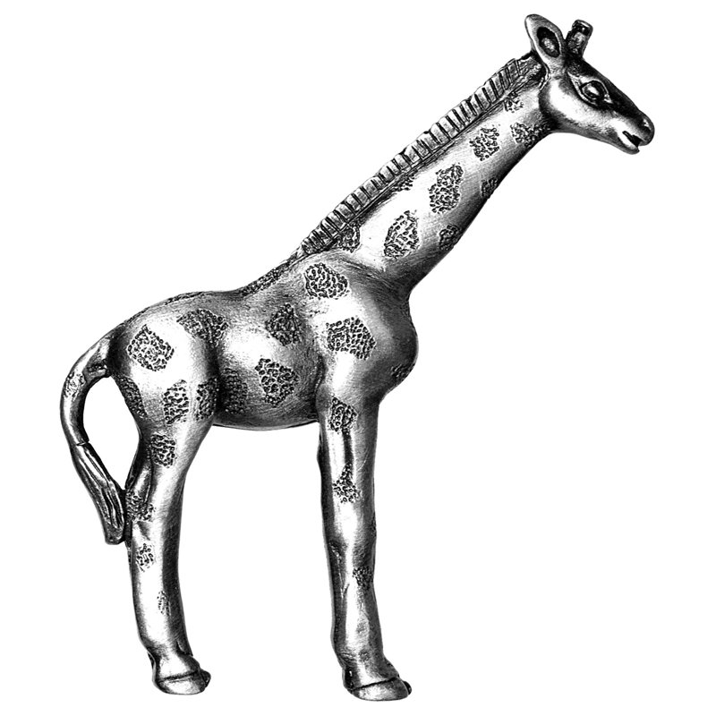 Poignée fantaisie surdimensionnée 2 5/8 po Giraffe, Étain