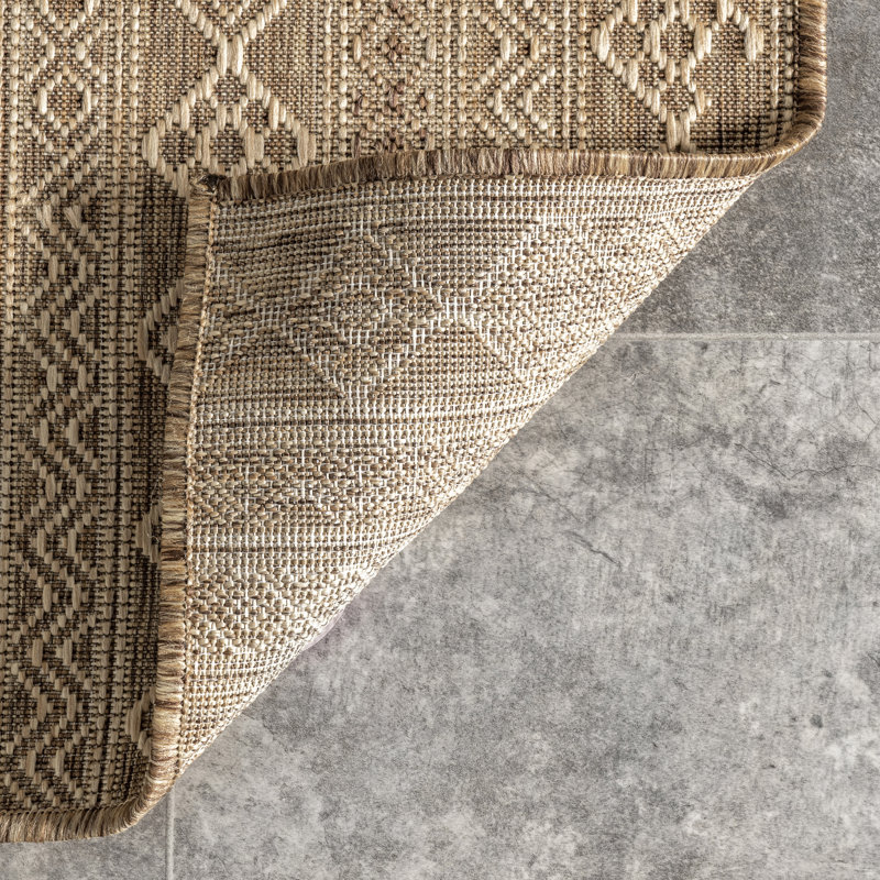 Tapis intérieur / extérieur Brys Tribal, Rectangle 6 pi 7 po x 9 pi