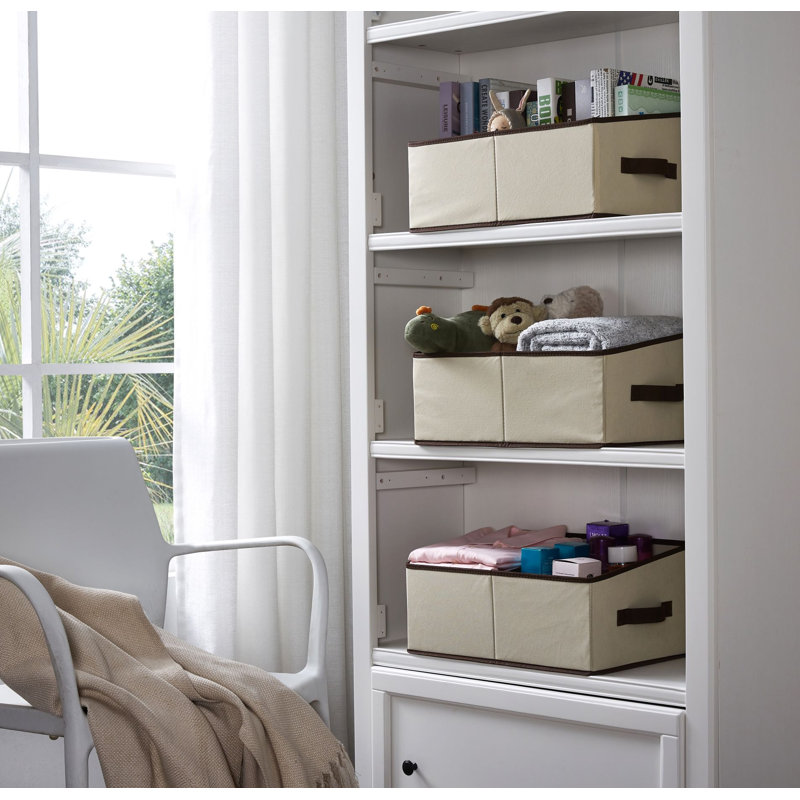 Ensemble de bacs de rangement trapézoïdaux en tissu, Beige