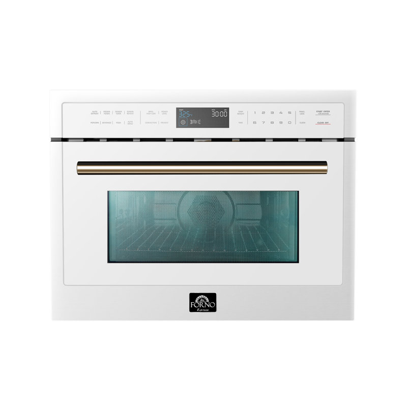 Oliena Espresso 24 Inch Built-In Microwave Convection Oven, 1.6 cu.ft., 1000W/1750W, White