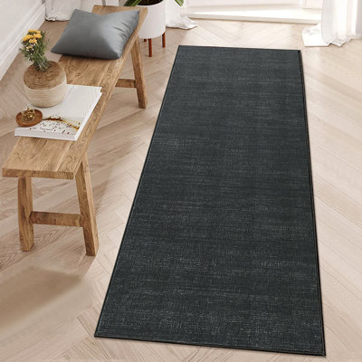 Tapis de salle à manger de couleur unie lavable à la machine pour le salon