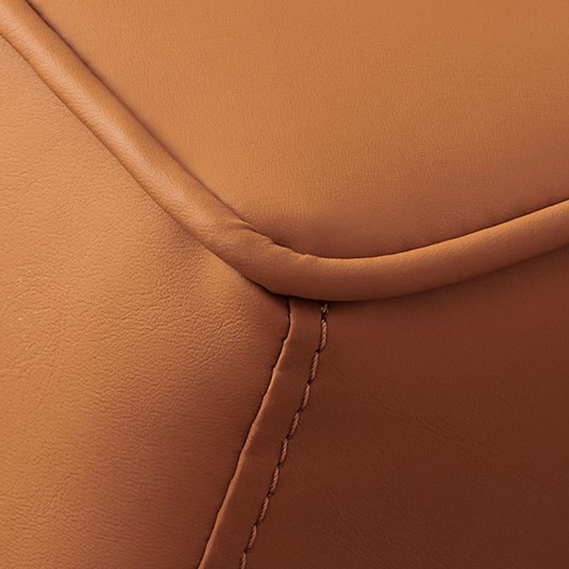 Chaises longues confortables en similicuir Comfy, Orange, Orienté à droite