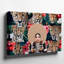 Toile, un collage complexe éclatant avec la beauté féroce de l'art mural Leopard fait face à leur fourrure tachetée distinctive-1879740346