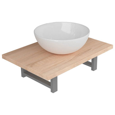 Lindford 600mm Single Bathroom Vanity with Vessel Ceramic Basin