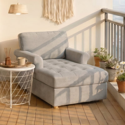 Chaise longue en tissu de coton respirant pour le salon, la chambre à coucher