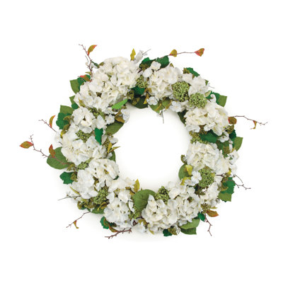 Hydrangea and Seedum Floral Wreath
