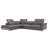 Tramonto Leather Sectional In Dark Gray-300900118