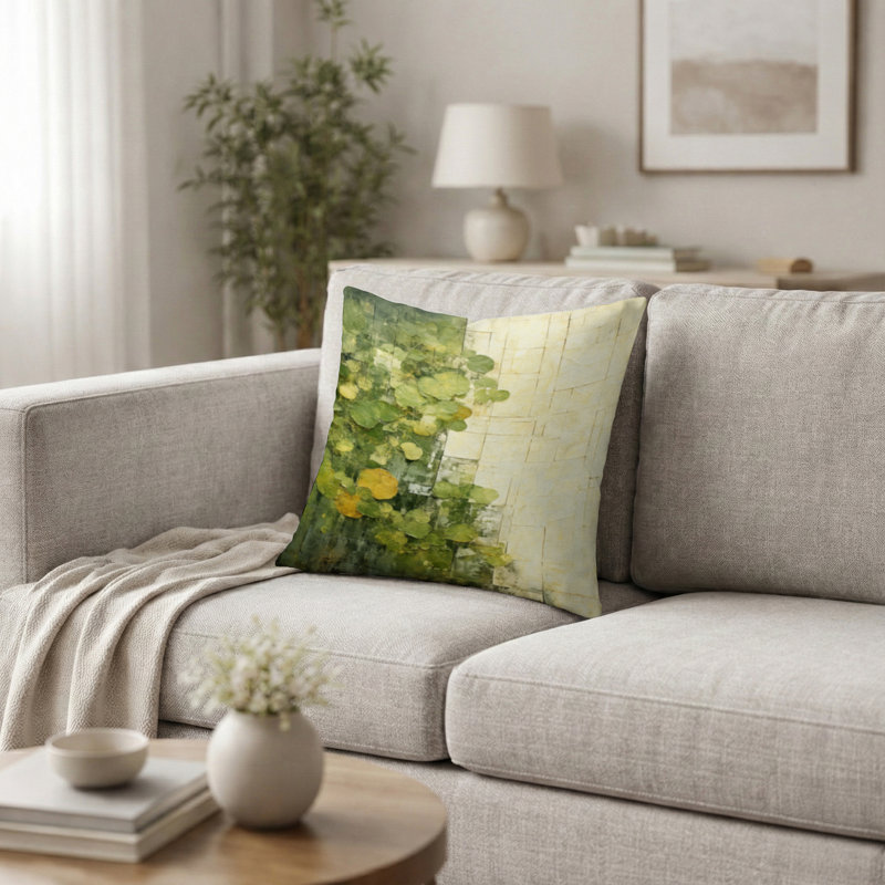 Coussin décoratif vert Maysonet, H 16 po x l 16 po