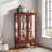 Curio Cabinet With 2 Tempered Glass Doors, Adjustable Shelves And Led Light-726057073