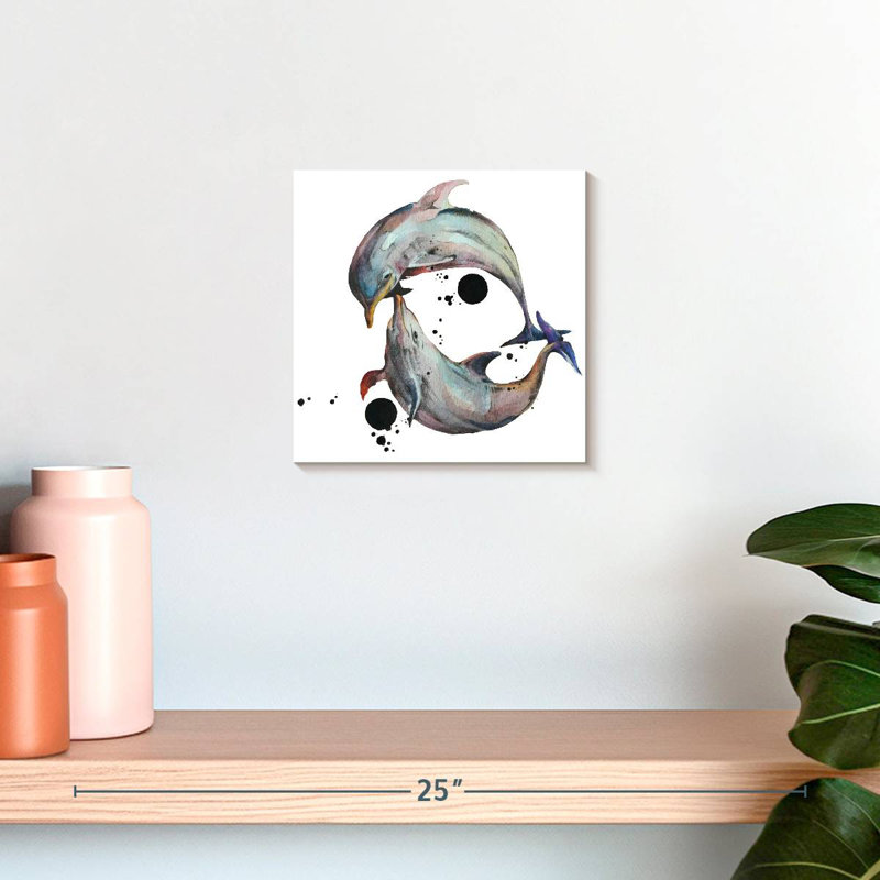 Brampt Yin Yang Dolphins, 10" H x 10" W