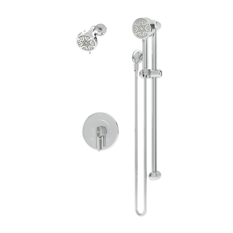 Système de douche à une poignée avec douche à main Dia HydroMersion, Chrome poli