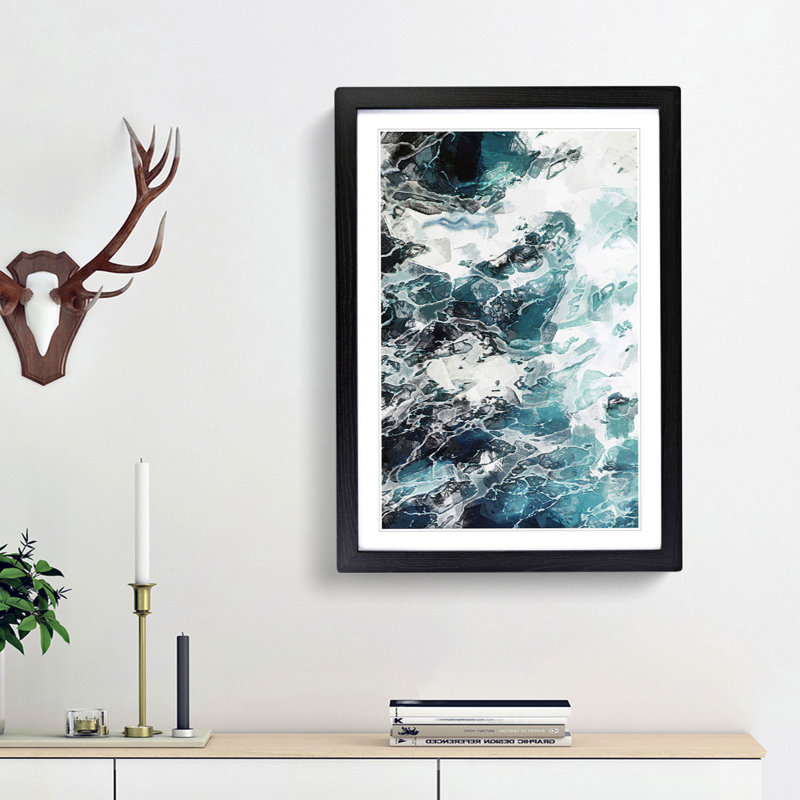 Tempest in Abstract - Framed Print, 36cm H x 27cm W x 2cm D, Black Framed