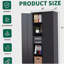 Armoire de rangement en métal 72 po H, armoire verrouillable en acier à outils noir avec portes et 4 tablettes, grands classeurs pour systèmes de rangement de garage, classeur verrouillable pour bureau personnel, salle de classe / garde-manger