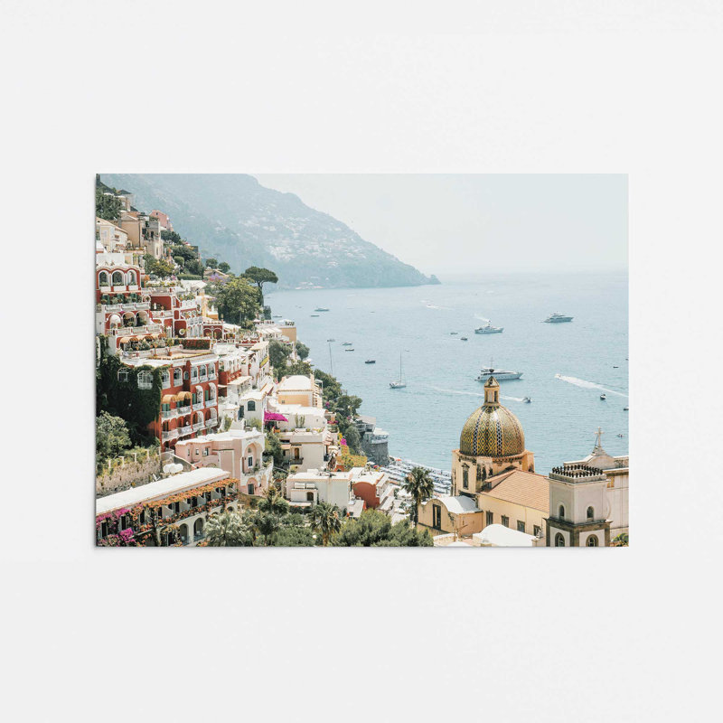 Imprimé littoral Positano, Papier, H 12 po x l 16 po x P 0,1 po