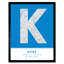 Kobe City Map Kobe Blue 1 Piece Single Picture Frame Wall Art