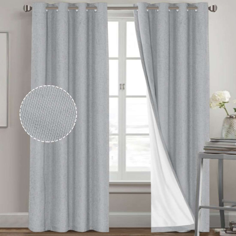 Paire de rideaux occultant 100% Dawain, L 52 po x L 84 po, Gris glacé