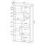 Bibliothèque géométrique grise patinée à 10 tablettes, compartiments modulaires, surface à gratter, pour la maison de présentation en gris, sept ouvert, panneau de particules et placage