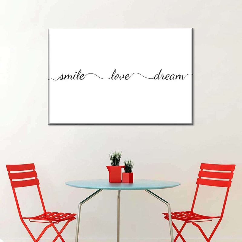 «Dreams and Ambitions Quotes Smile Love Dream», reproduction sur toile, H 8 po x l 12 po x P 1 po