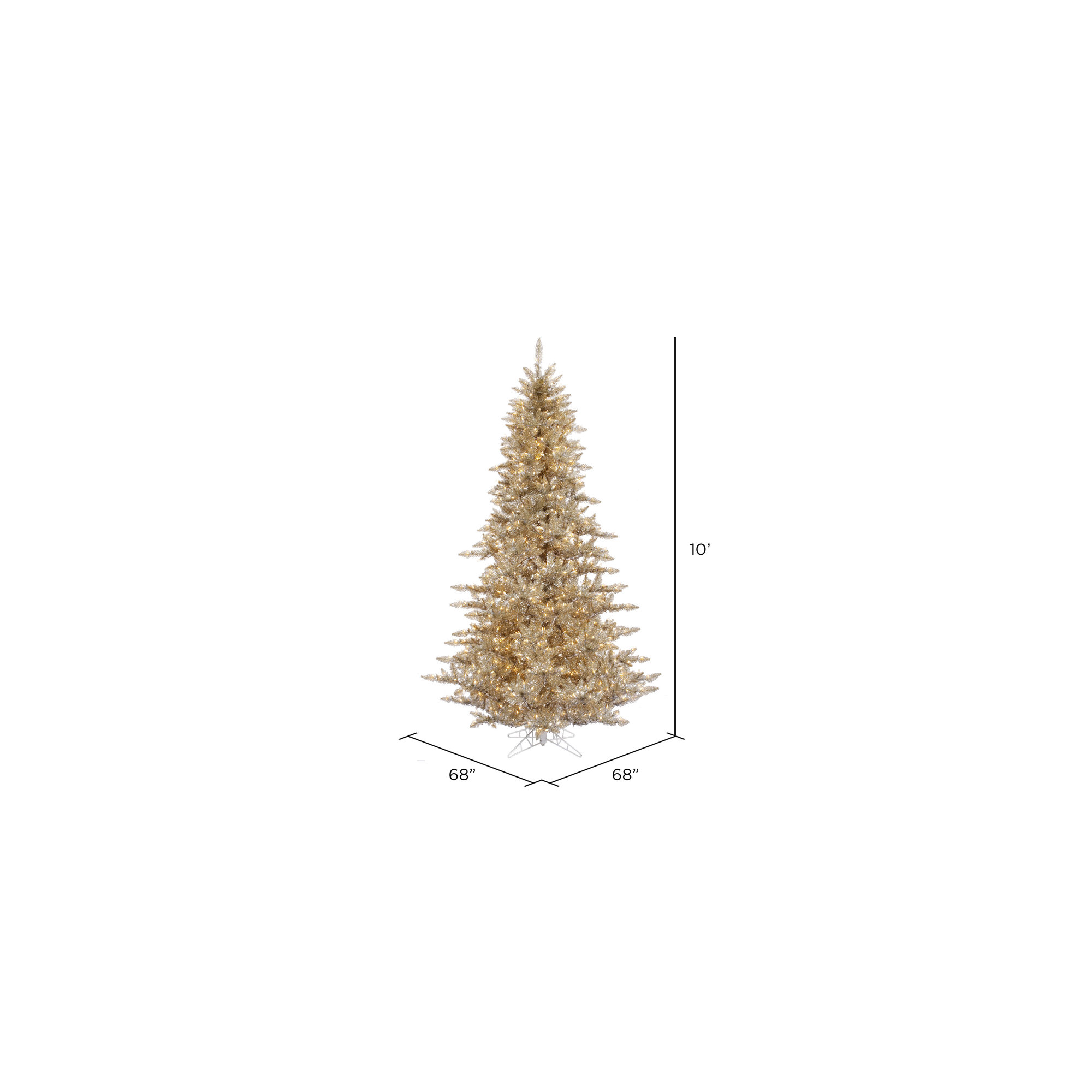 Champagne Fir Artificial Christmas Tree, 10'