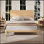 Lit plateforme en bois de bambou de taille moyenne Mid-Century de 12 po avec support en métal, aucun sommier requis, assemblage facile-129424119-129424118