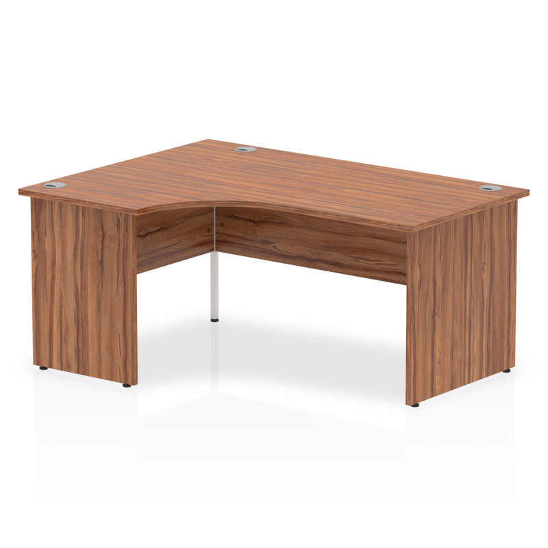 Impulse L-Shaped Computer Desk, Left Hand Facing, Walnut/Walnut