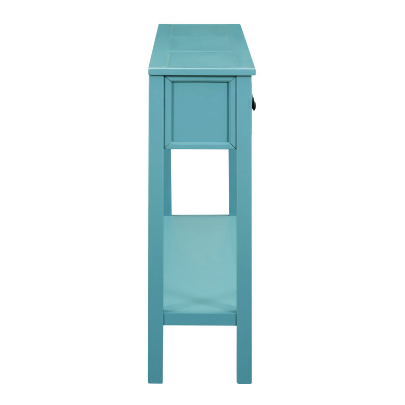 Rustic Entryway Console Table, Turquoise Green