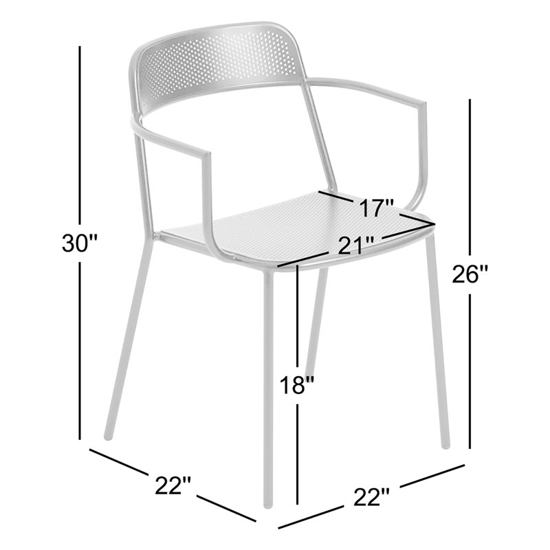 Trim Arm Chair, White
