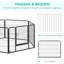 60cm H Panel Metal Exercise Pen With Door