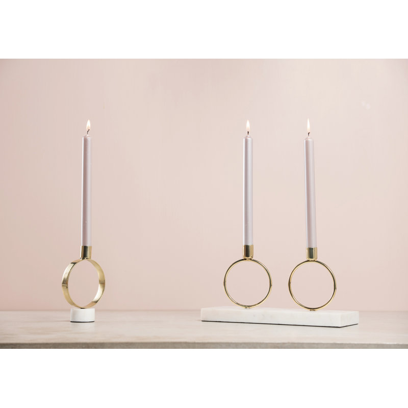 Porte-bougie rond en marbre 6 po