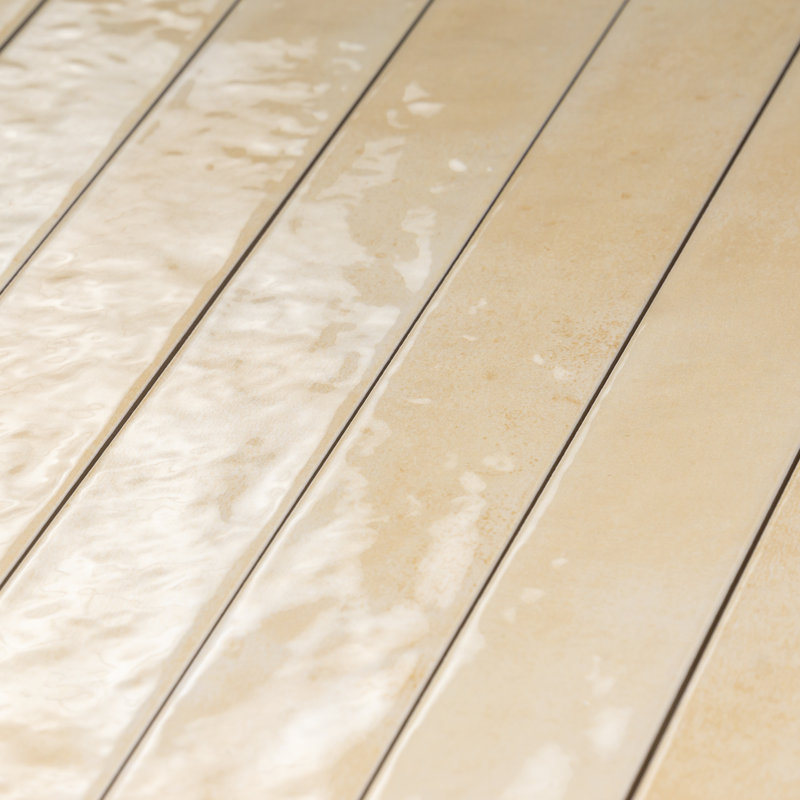 Makalu 2" x 20" Zellige Porcelain Wall Tile, Beige Cream