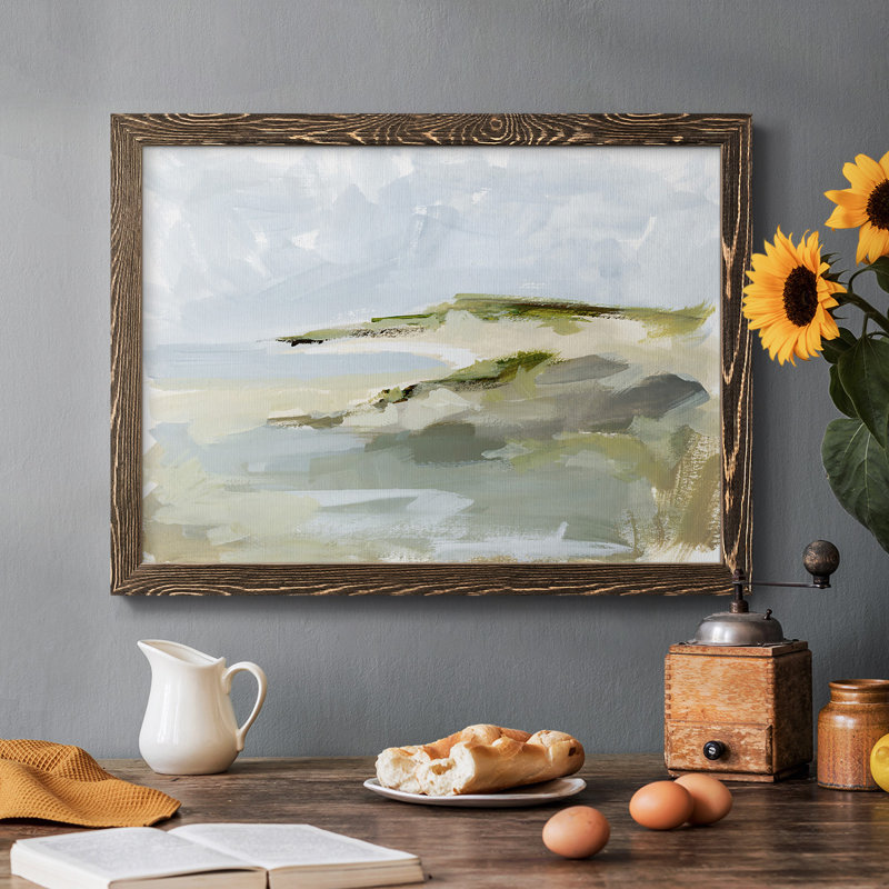 Impression sur toile «Sea Cove Impression I», Cadre noyer, H 14 po x l 20 po x P 1,5 po