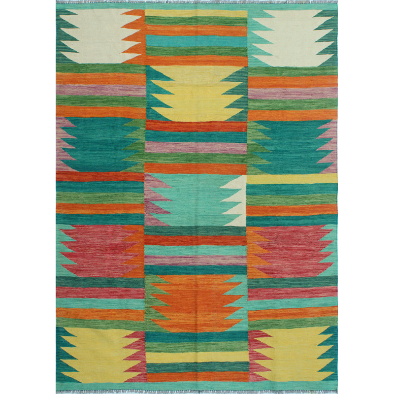 Modern Flatweave Evanee Green Rug