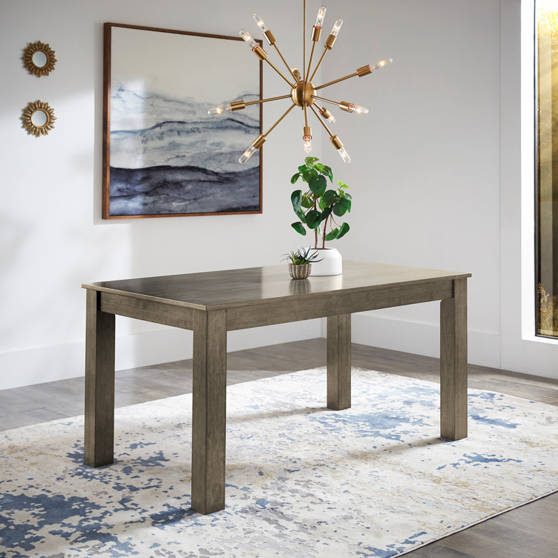 Shinn 60" Wood Finish Parson Dining Table, Grey