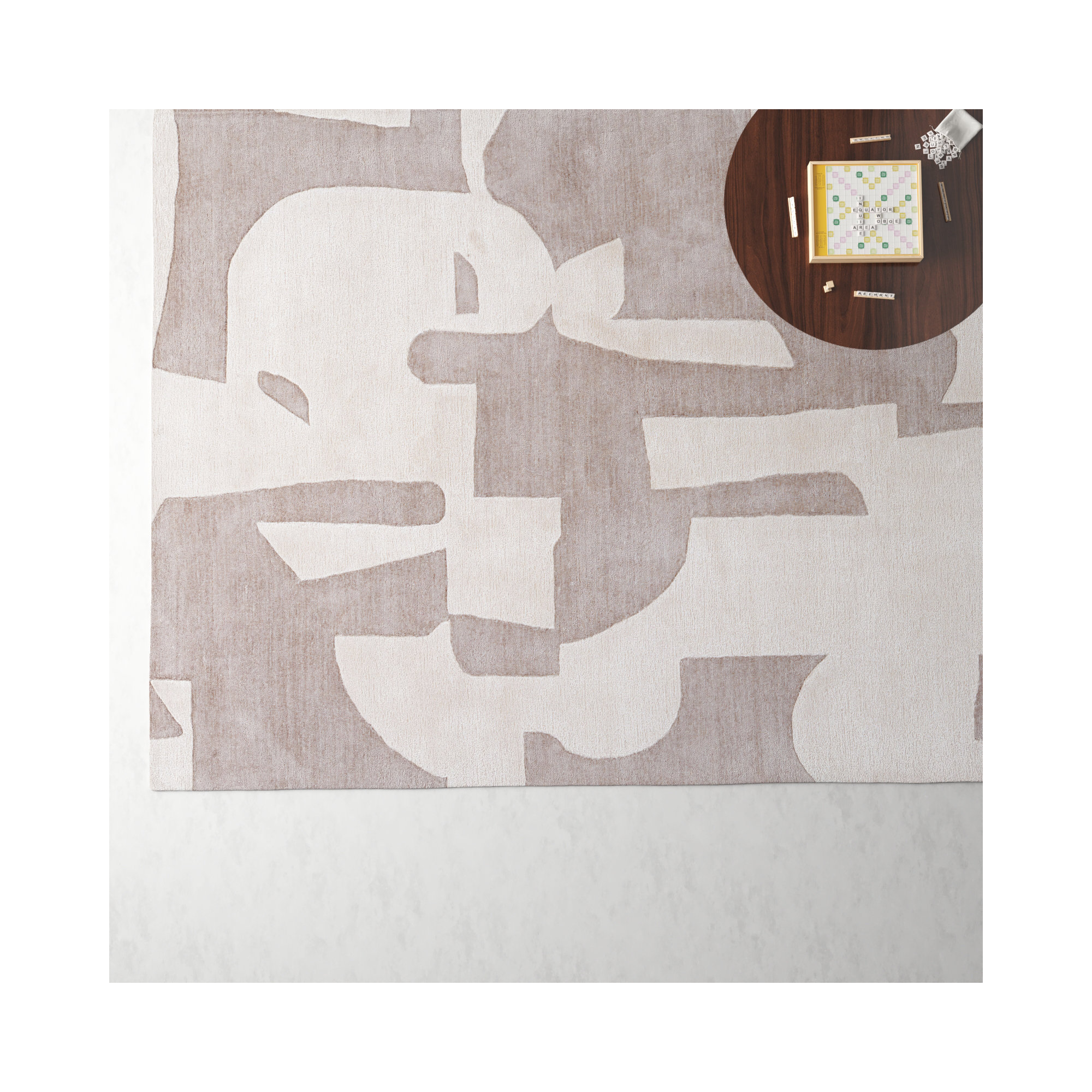 Handmade Abstract Taupe/ Cream Area Rug, Rectangle 10' x 14'