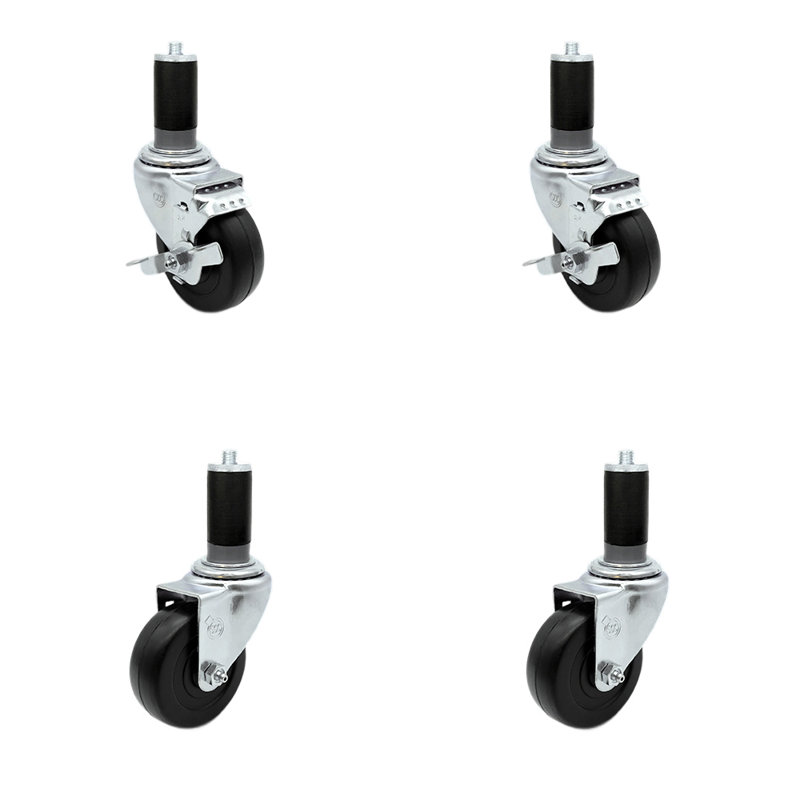 4-Piece Hard Rubber Caster Set