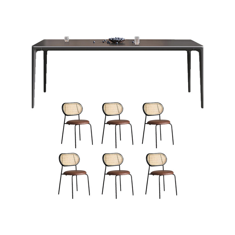 Table de salle à manger en ardoise noire pure, H 29,13 po x L 62,99 po x l 31,49 po