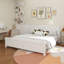 Très grand lit plateforme, lit plateforme en bois massif avec lattes de soutien et structure solide, aucun sommier nécessaire, blanc-804107842-804107855