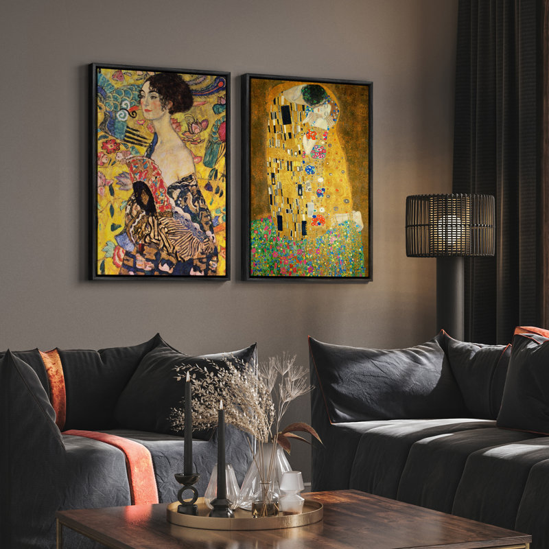 Art mural encadré rétro antique classique pour chambre à coucher, Noir, H 24 po x l 16 po