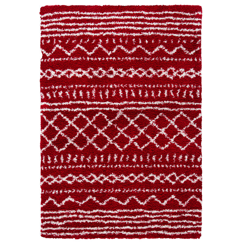 Develin Performance Chevron Rug, Rectangle 3'2" x 5', Red/Ivory