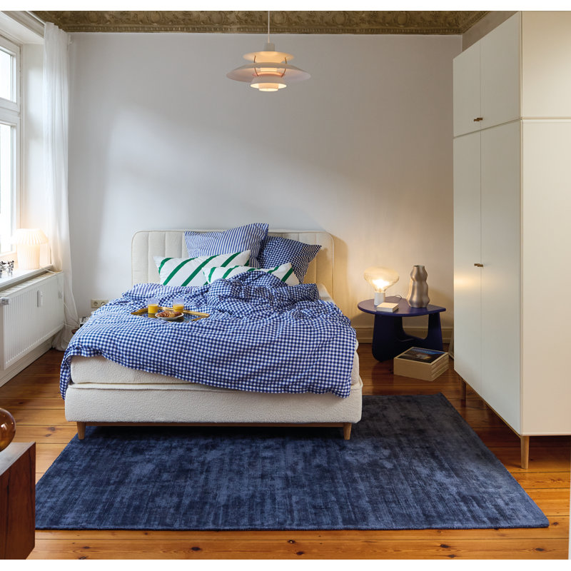 Shine Flatweave Blue Rug, Rectangle 50 x 80cm