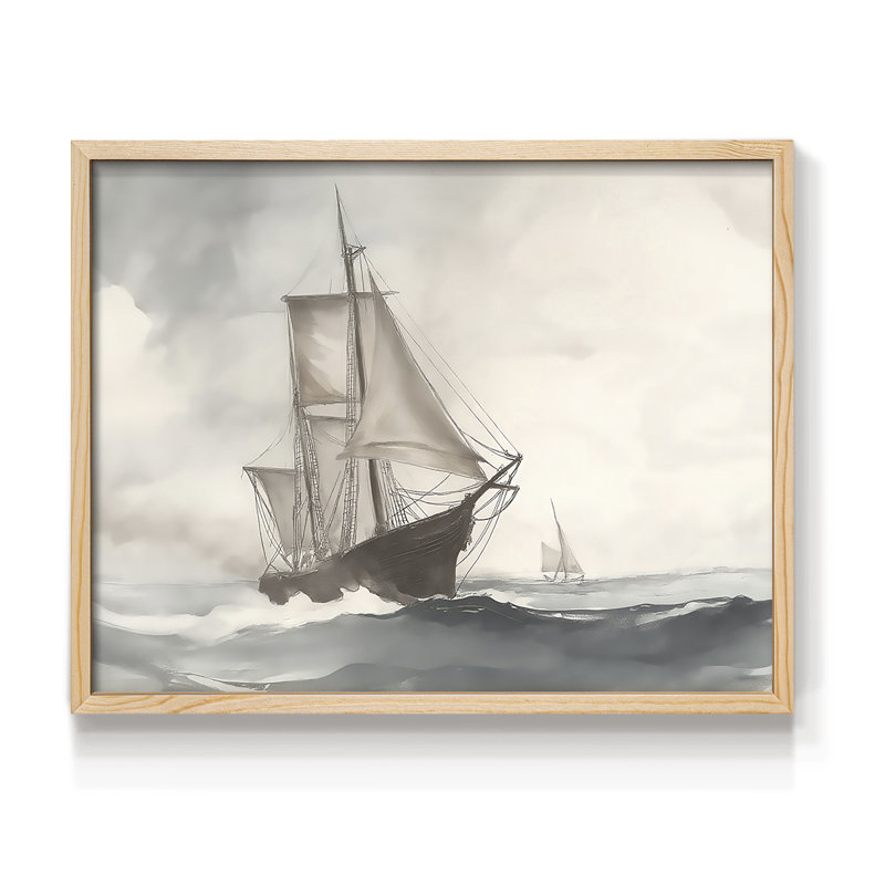 Série nautique-XXXI - reproduction encadrée - réarmable, Naturel, H 11 po x l 14 po