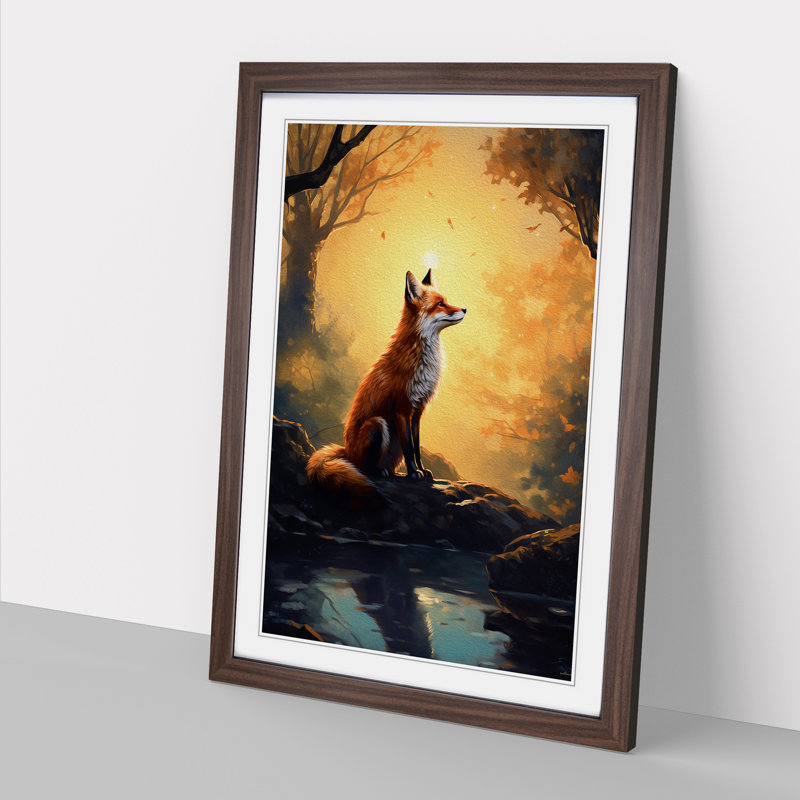 Single Picture Frame Print on Wood, Walnut Framed, 64cm H x 46cm W